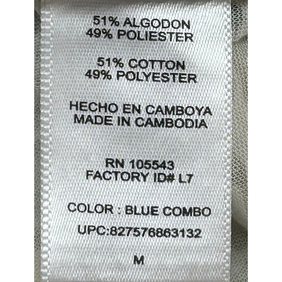 Daisy Fuentes Top Womens Medium Blue Burnout Cap Sleeve Intage Tee Blouse NWT - Picture 6 of 9